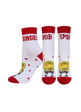 Шкарпетки дитячі "Брестські" 3074 SPONGEBOB (середньої довжини), Білий, 21-22, 33, Белый