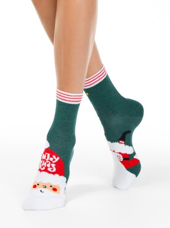 Шкарпетки жіночі Conte Elegant NEW YEAR "Enjoy Xmas", темно-Бирюзовый, 36-39, 36, Темно-бирюзовый