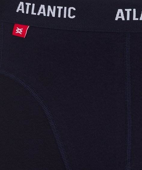 Трусы мужские шорты Atlantic 3MH-047 хлопок. Набор из 3 шт., Червоний/Світлий денім/Темно-синій, L, 48, Темно-синій