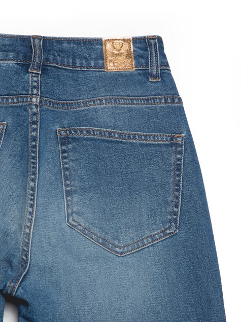 Eco-friendly джинсы Mom Fit с высокой посадкой Conte Elegant CON-354, mid blue, L, 46/164, Синий