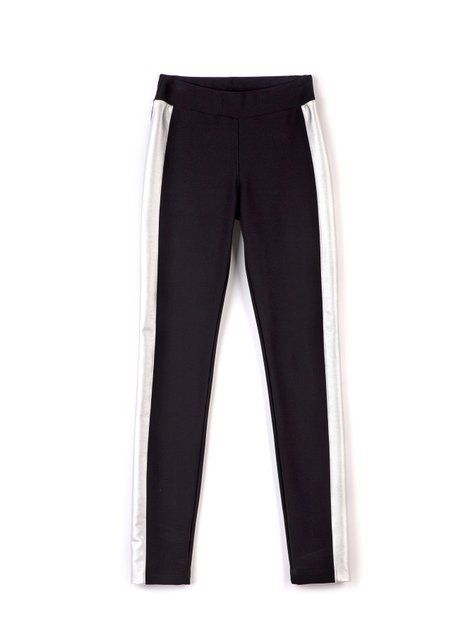 Моделюючі легінси з високою посадкою і лампасами Conte Elegant URBAN CHIC, nero-silver, XS, 40/170, Комбинированный