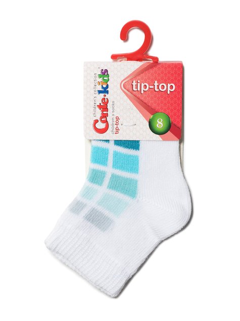 Шкарпетки дитячі Conte Kids TIP-TOP (бавовняні, з малюнками), Белый-бирюза, 8, 14, Комбинированный