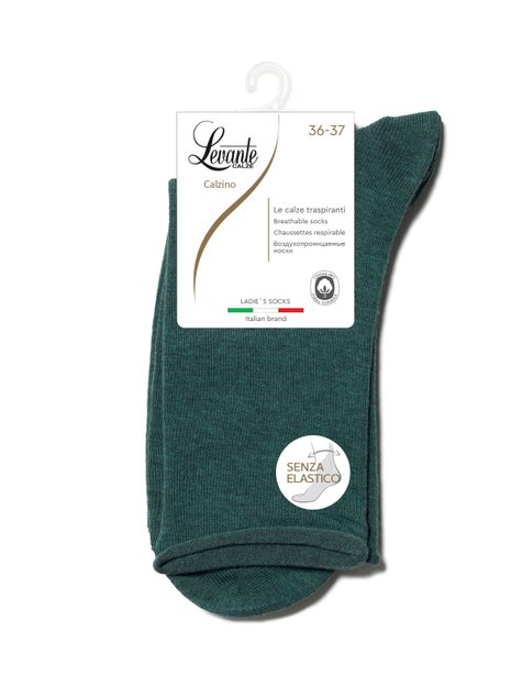 Шкарпетки жіночі бавовняні (без гумки) Levante 19С-101СПЛ, темно-Бирюзовый, 36-37, 36, Темно-бирюзовый