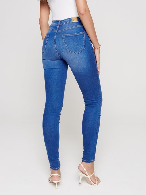 Моделюючі джинси skinny з високою посадкою Conte Elegant CON-217 Lycra®, washed royal blue, XS, 40/164, Синий