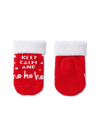 Шкарпетки дитячі Conte Kids NEW YEAR "Ho-ho" для самих маленьких, Червоний, 9-10, 16, Красный