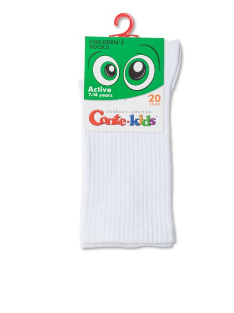 Подовжені дитячі шкарпетки Conte Kids ACTIVE 20С-167СП, Білий, 16, 24, Белый