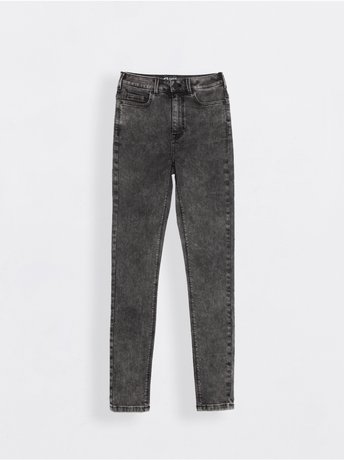 Eco-friendly джинси skinny з високою посадкою Conte Elegant CON-345, grey acid wash, L, 46/164, Сірий