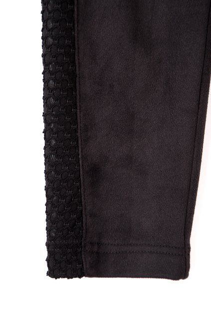 Ультрамодные леггинсы из искусственной замши c лампасами Conte Elegant VELVET CHIC, Nero, XS, 40/164, Черный