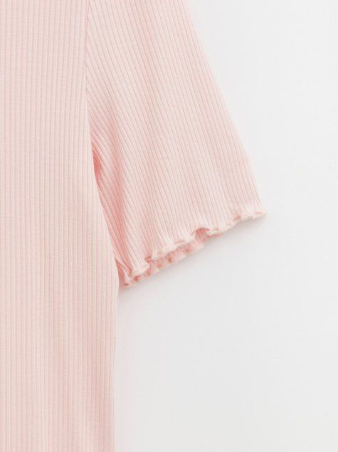 Топ жіночий в рубчик з преміальної віскози Conte Elegant LD 1166, light pink, S, 42/170, Светло-розовый