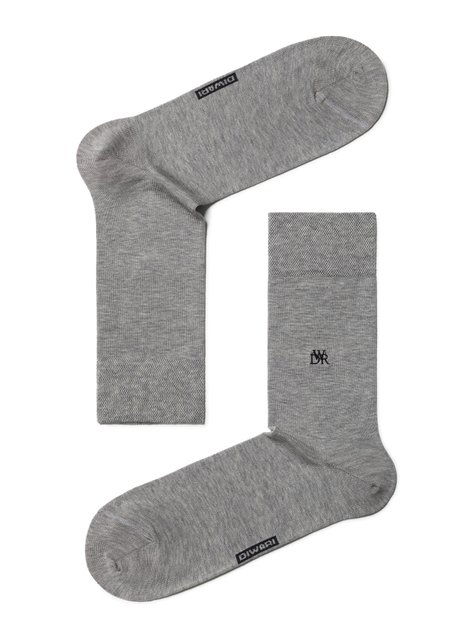 Носки мужские DiWaRi CLASSIC из мерсеризованного хлопка с вышивкой, серый, 40-41, 40, Серый