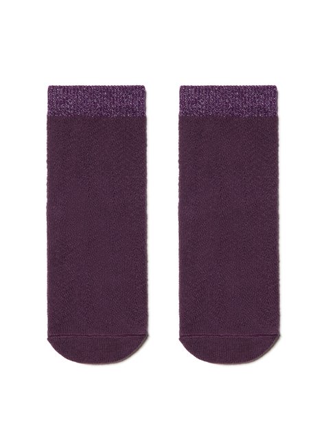 Шкарпетки жіночі Conte Elegant AJOUR (люрекс), баклажан, 36-37, 36, Фиолетовый