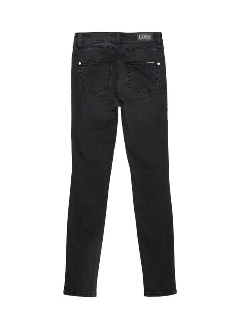 Моделирующие eco-friendly джинсы skinny со средней посадкой Conte Elegant CON-150, washed black, L, 46/164, Черный