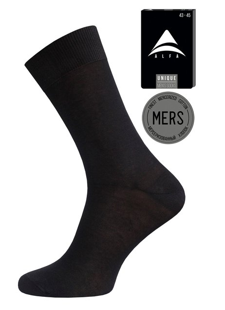Шкарпетки чоловічі "ALFA" 2060 UNIQUE (мерсеризованої бавовни), Черный, 40-42, 40, Черный