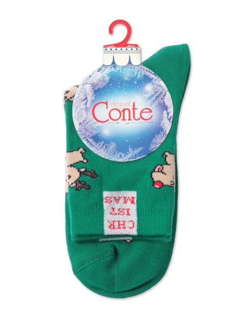 Шкарпетки жіночі Conte Elegant NEW YEAR, Зелений, 36-39, 36, Зеленый