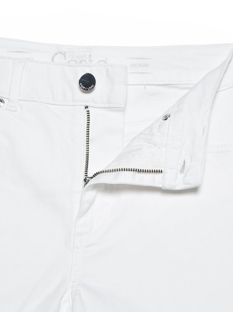 Джинсовые шорты A-силуэта с высокой посадкой Conte Elegant CON-244, white, L, 46/170, Белый