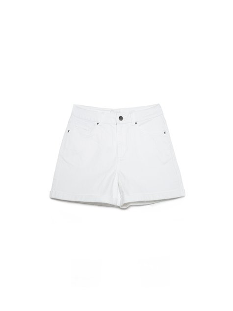 Джинсовые шорты A-силуэта с высокой посадкой Conte Elegant CON-244, white, L, 46/170, Белый