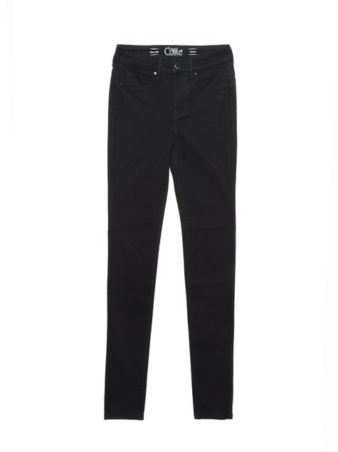 Моделюючі джинси skinny з високою посадкою Conte Elegant Premium Stay Black CON-185 Lycra, deep black, L, 46/164, Черный