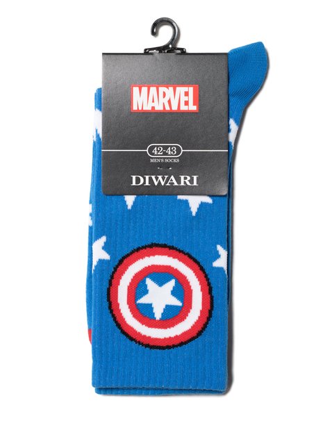 Шкарпетки чоловічі "DIWARI" ©MARVEL (подовжені з малюнками), синий, 40-41, 40, Синий