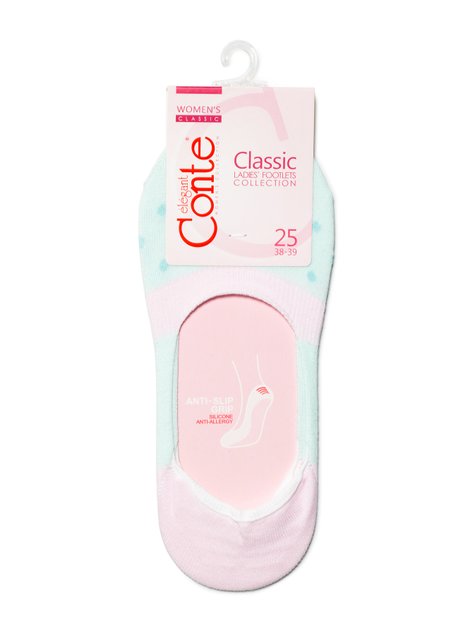 Підслідники жіночі з бавовни Conte Elegant CLASSIC, бледно-бирюзовый, 36-37, 36, Светло-розовый