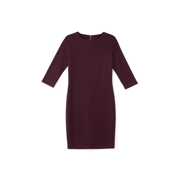Ультрамодна сукня-футляр з металевим блиском Conte Elegant LPL 854, bordo, XL, 48/170, Бордовый