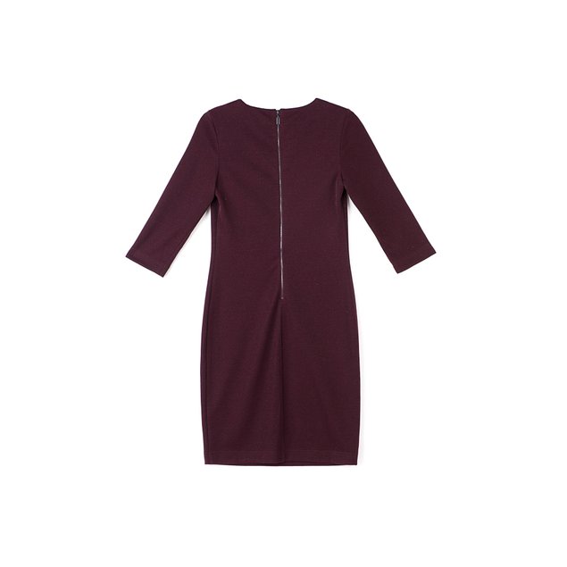 Ультрамодна сукня-футляр з металевим блиском Conte Elegant LPL 854, bordo, XL, 48/170, Бордовый
