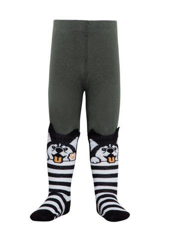Колготки дитячі Conte Kids TIP-TOP (мордочки), Хаки, 128-134, 128см, Хаки