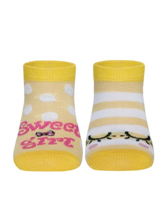 Бавовняні дитячі шкарпетки Conte Kids TIP-TOP (веселі ніжки), Светло-Желтый, 12, 18, Светло-желтый