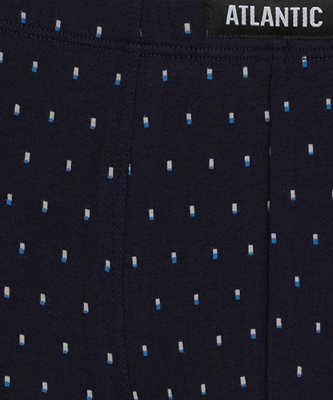 Трусы шорты мужские Atlantic 3MH-168 хлопок. Набор из 3 шт., Темно-синій/Червоний/Темно-блакитний, L, 48, Темно-синій