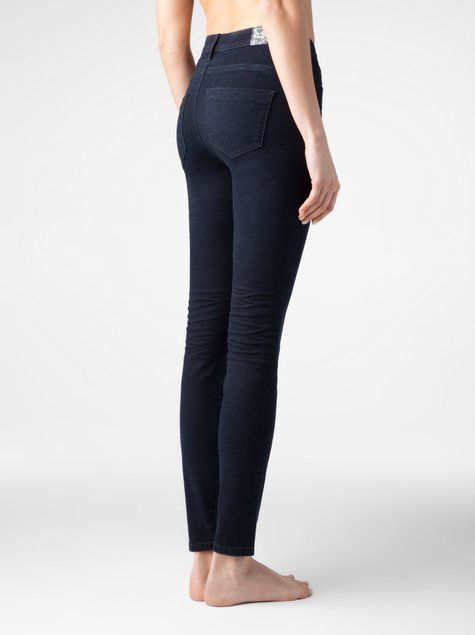Моделирующие джинсы skinny с высокой посадкой Conte Elegant CON-270, dark indigo, XS, 40/164, Темно-фиолетовый