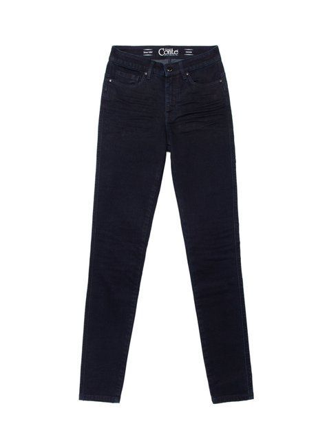 Моделирующие джинсы skinny с высокой посадкой Conte Elegant CON-270, dark indigo, XS, 40/164, Темно-фиолетовый