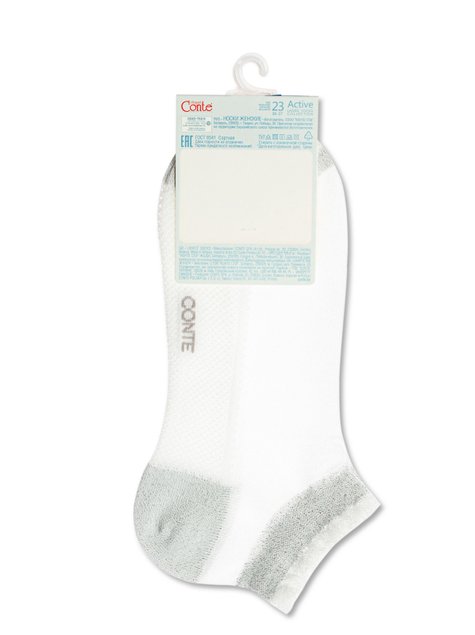 Короткі прозорі жіночі шкарпетки з люрексом Conte Elegant ACTIVE, Светло-серый, 36-37, 36, Светло-серый