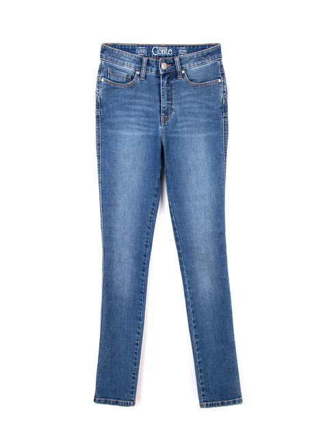Моделирующие джинсы "PUSH UP" с высокой посадкой Conte Elegant CON-41, синий, L, 46/164, Синий