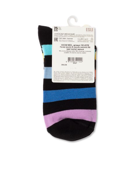Шкарпетки жіночі бавовняні ESLI CLASSIC, Черный, 38-39, 38, Черный