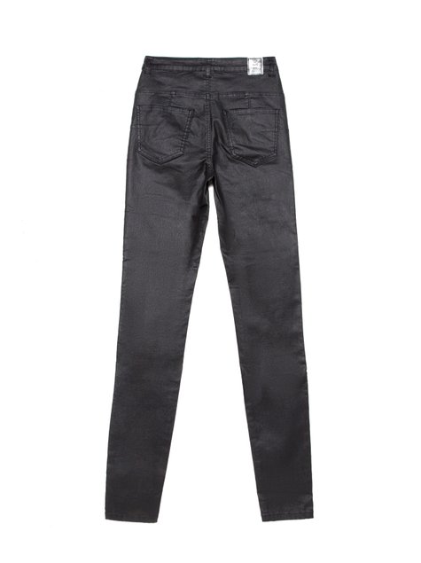Моделирующие джинсы skinny со средней посадкой с покрытием "под кожу" Conte Elegant CON-220, black, XS, 40/164, Черный