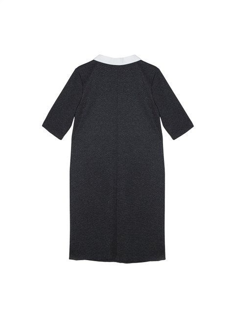 Сукня з металевою блискавкою і коміром Conte Elegant LPL 1056, black melange, XS, 40/164, Черный
