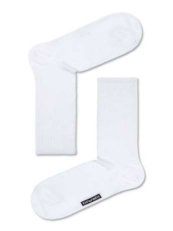 Удлиненные хлопковые мужские носки DiWaRi ACTIVE, Белый, 40-41, 40, Белый