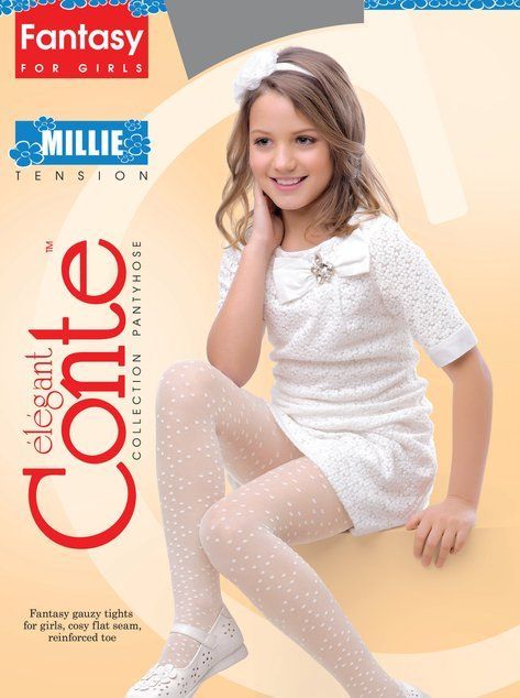 Колготки дитячі нарядні Conte Elegant MILLIE, Nero, 104-110, 104см, Черный