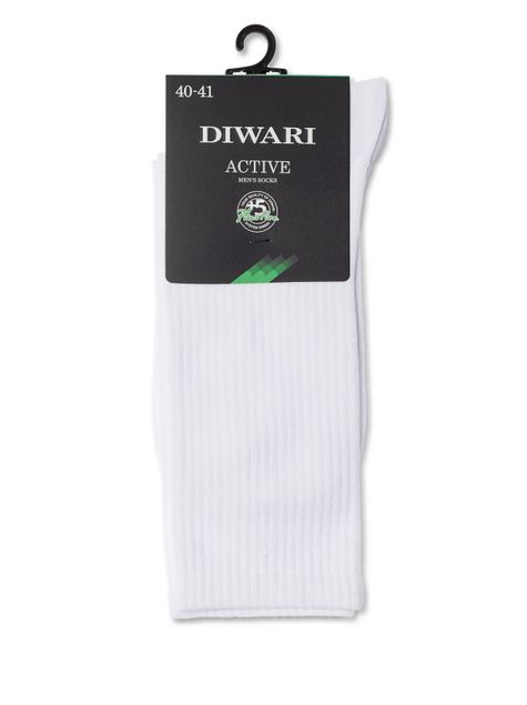 Подовжені бавовняні чоловічі шкарпетки DiWaRi ACTIVE, Білий, 40-41, 40, Белый