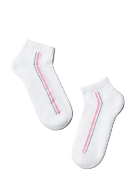 Шкарпетки жіночі Conte Elegant ACTIVE (короткі, махрова стопа), белый-св.-розовый, 36-37, 36, Комбинированный