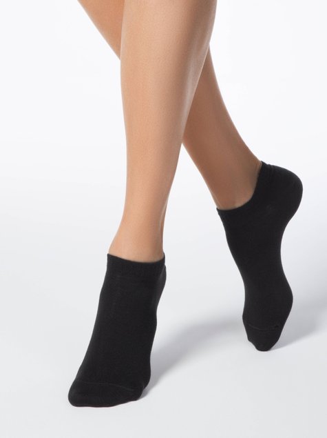 Шкарпетки жіночі бавовняні Levante L0258S (ультракороткі), black, 36-37, 36, Черный