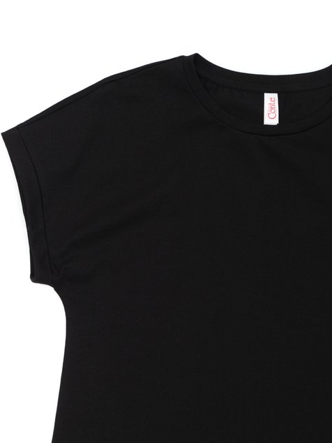 Хлопковая футболка с манжетами Conte Elegant LD 1118, black, XL, 48/170, Черный
