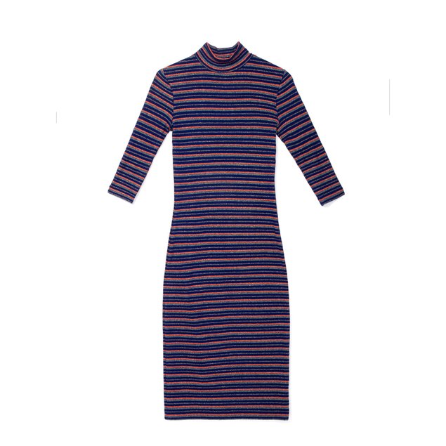 Сукня в смужку з мерехтливим блиском Conte Elegant LPL 836, Marino, XS, 40/170, Синий