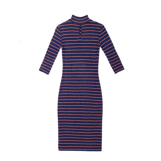 Сукня в смужку з мерехтливим блиском Conte Elegant LPL 836, Marino, XS, 40/170, Синий