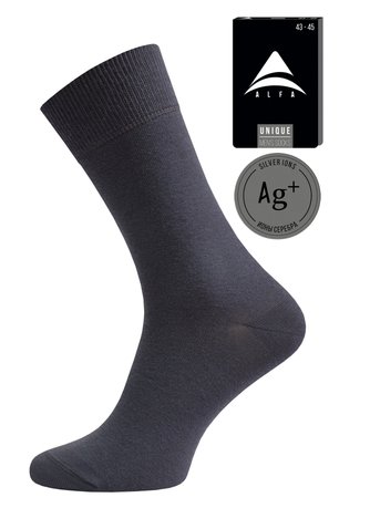 Носки мужские ALFA 2062 UNIQUE (с ионами серебра), Тёмно-серый, 40-42, 40, Темно-серый
