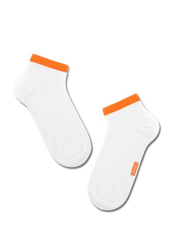 Носки мужские DiWaRi ACTIVE (короткие), белый-оранжевый, 40-41, 40, Комбинированный