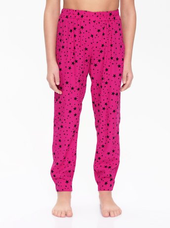Яркие брюки для девочек Conte Elegant PARTY, pink maxi star, 110-116, 110см, Розовый