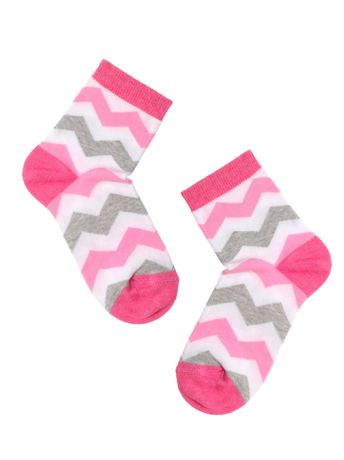 Шкарпетки дитячі ESLI, Белый-Розовый, 12, 18, Комбинированный