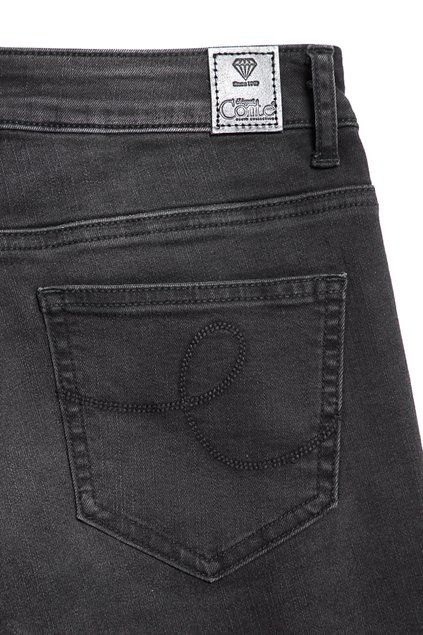 Моделюючі джинси з преміального деніму з вишивкою Conte Elegant CON-100, Черный, L, 46/164, Черный