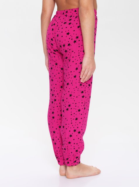 Яркие брюки для девочек Conte Elegant PARTY, pink maxi star, 110-116, 110см, Розовый