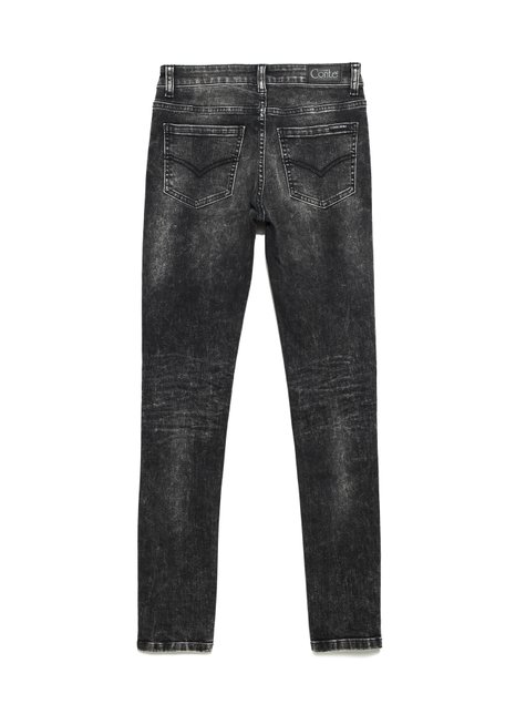Моделюючі eco-friendly джинси skinny з середньою посадкою Conte Elegant CON-173, washed black, L, 46/164, Черный